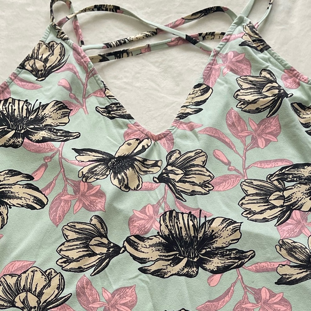 🌸Maaji I Rock Aqua Flowy Floral Vneck Dress 🌸